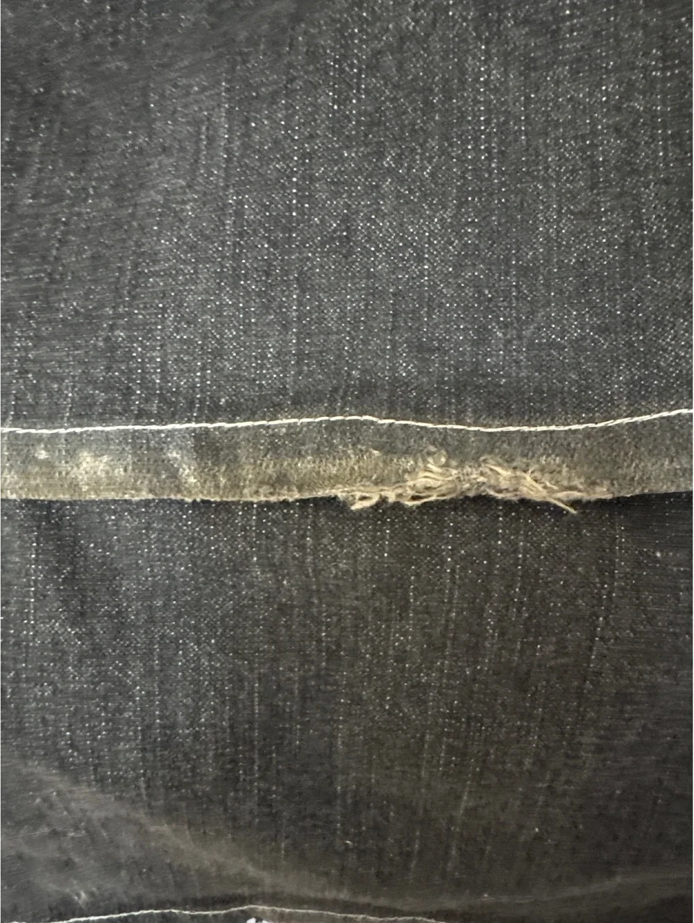 True Religion Black Distressed Denim Jeans with White Stitching